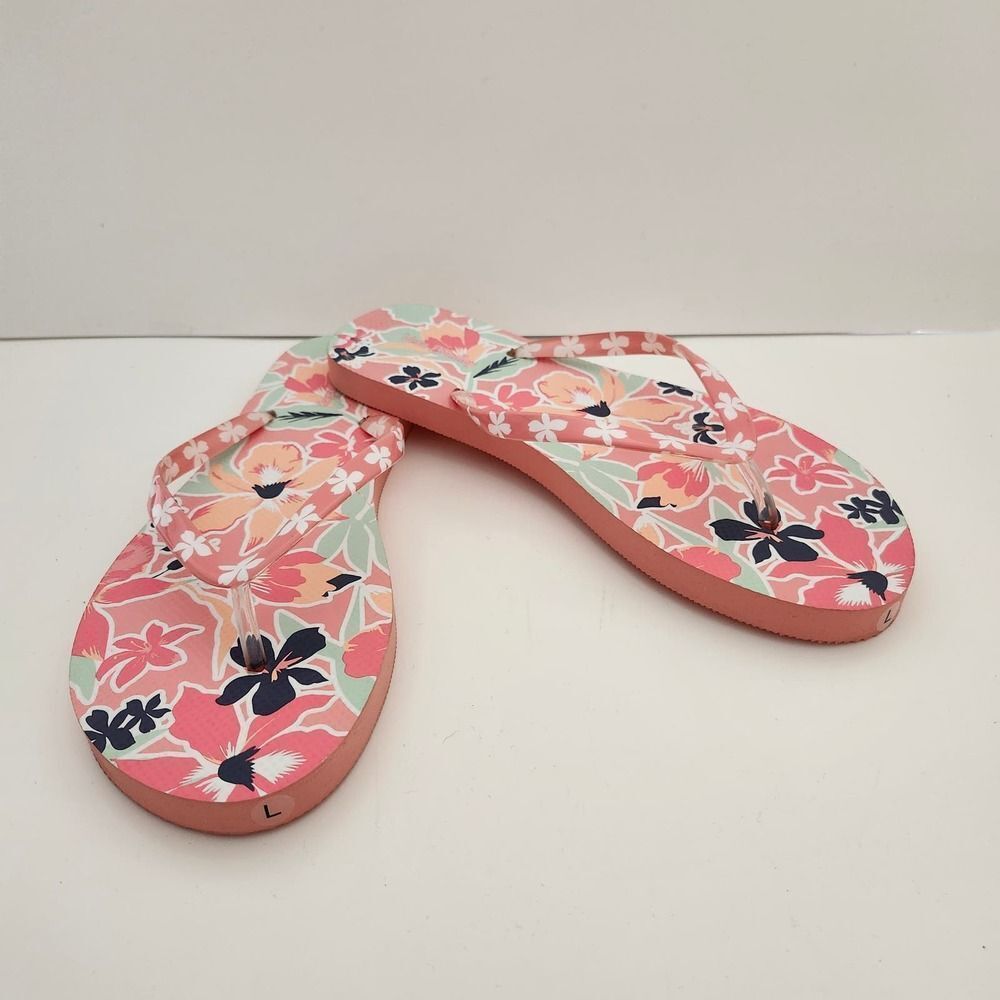 New Vera Bradley pink floral flip flop thong shoes sandals womens size 9/10 L - Picture 2 of 12